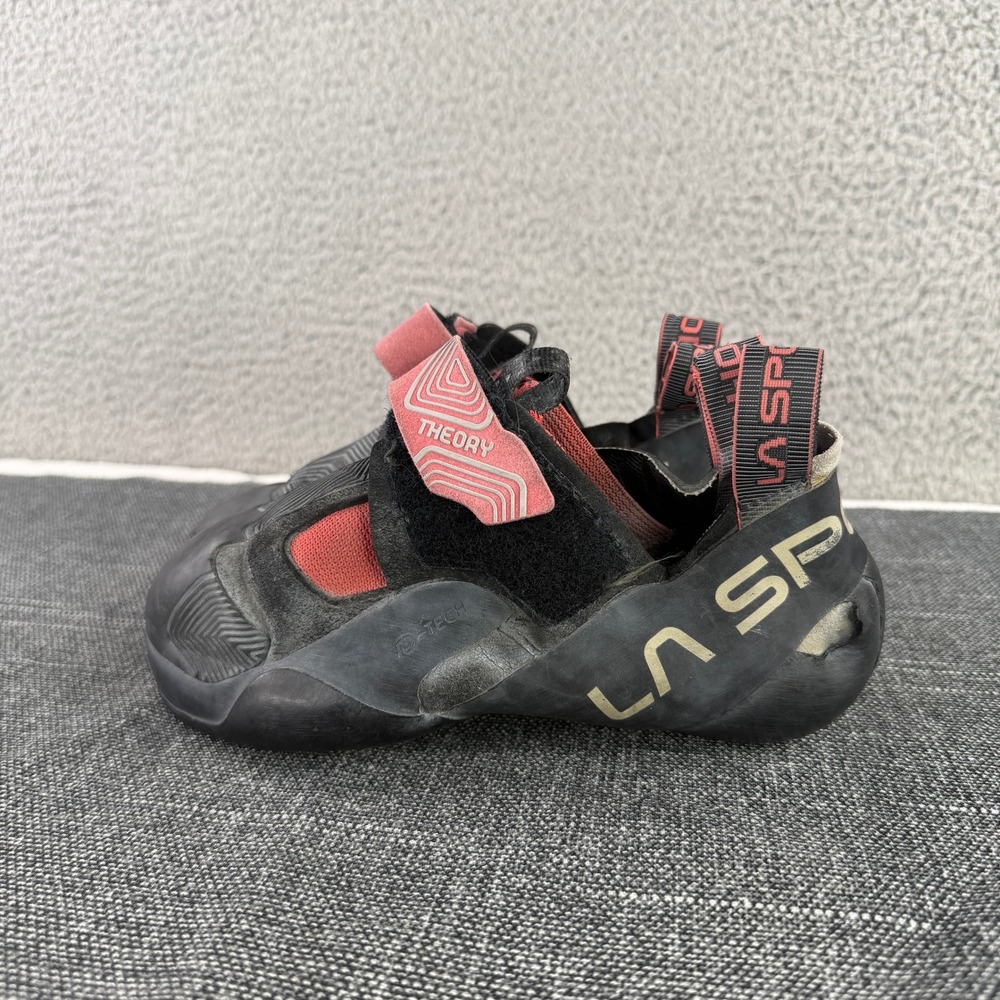 La Sportiva Theory Climbing Shoes Mens 39.5 Black Red Aggressive Bouldering 0824